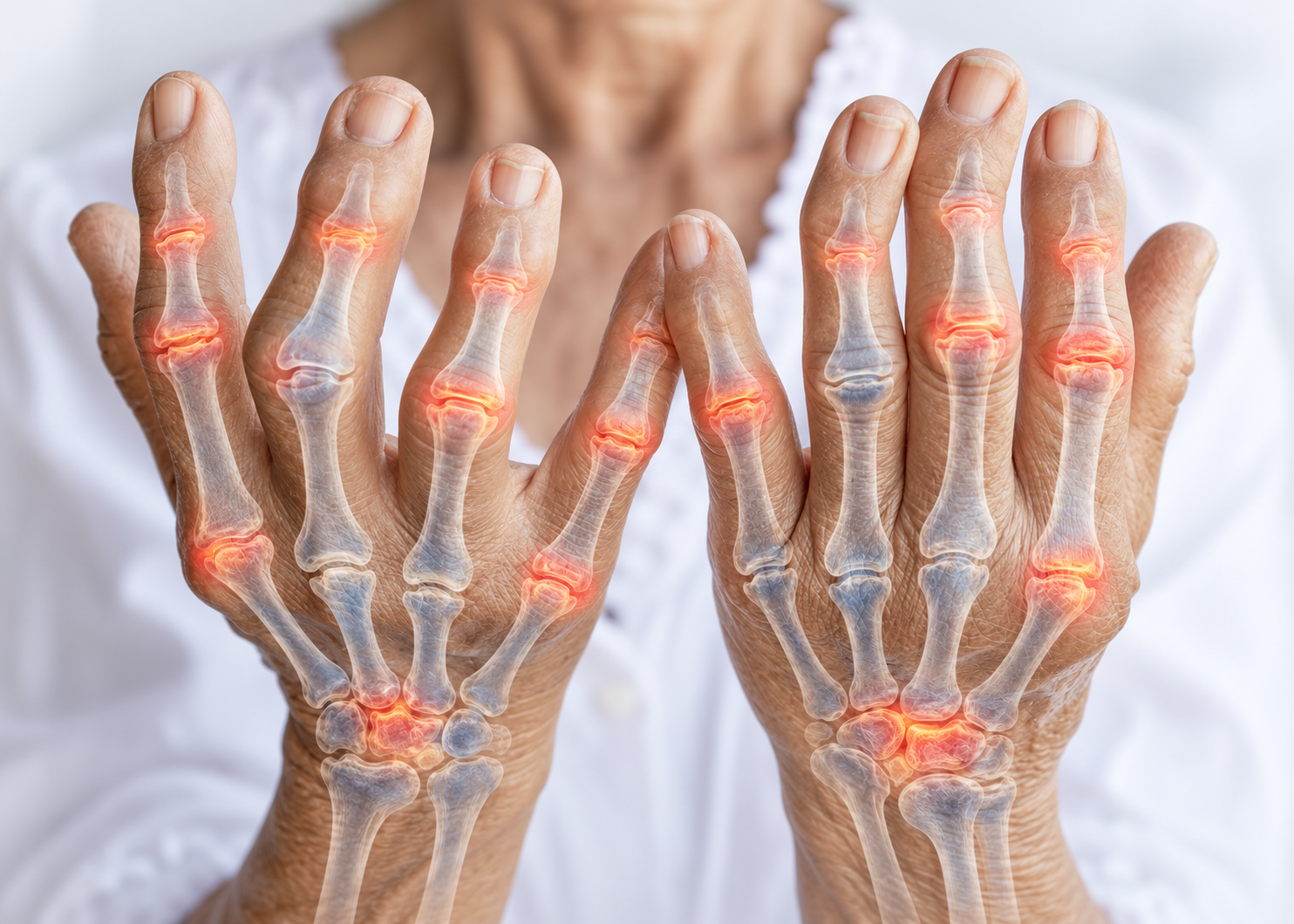 Educational anatomical illustration about arthritis